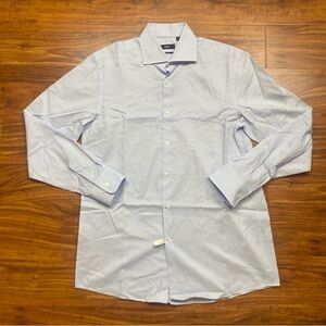 Boss Hugo Boss Men's Sharp Fit Blue Collared Button Down Dress Shirt Size 16